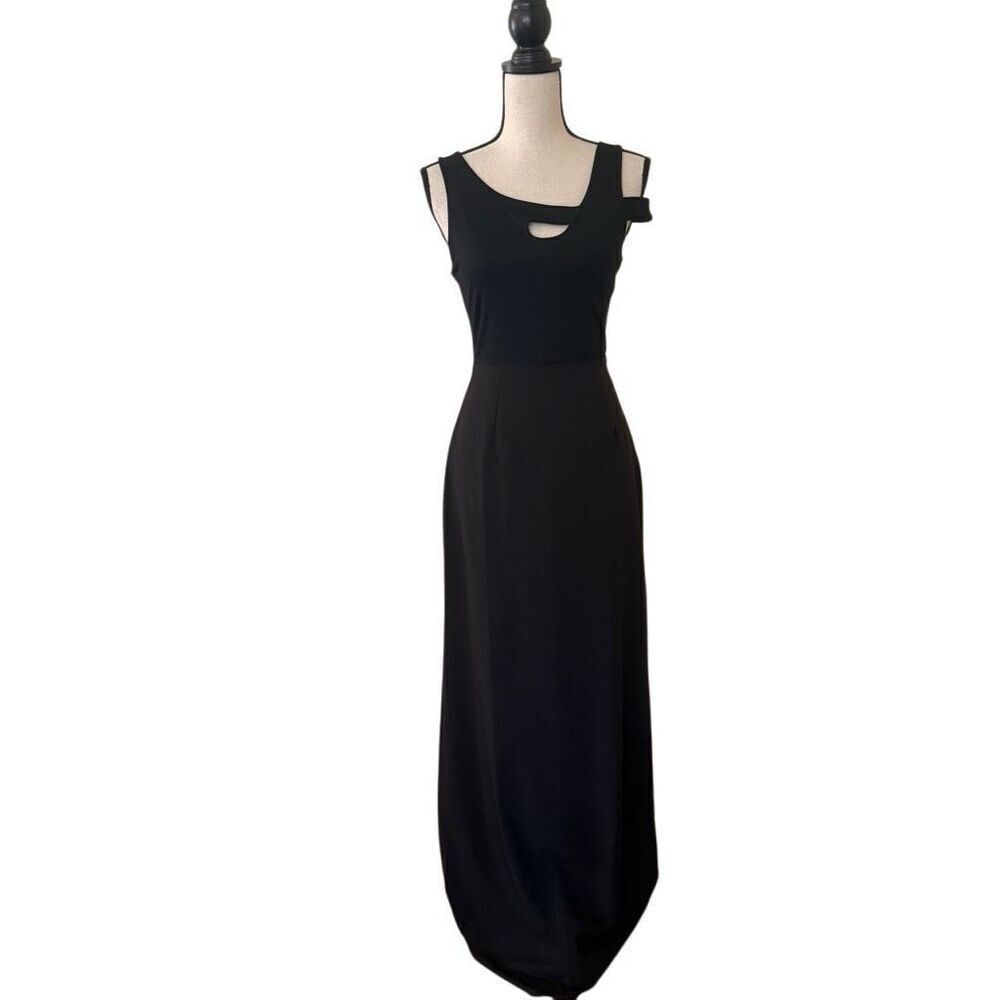 Donna Mizani Black Maxi Sheath Dress Size M Whimsygoth, Minimalist